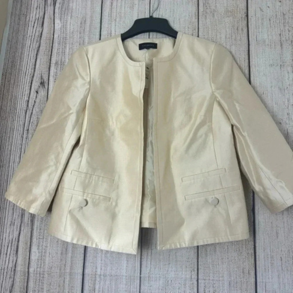 Talbots Jackets & Blazers - Talbots Womens Open front Silk blend  Blazer Jacket size 10